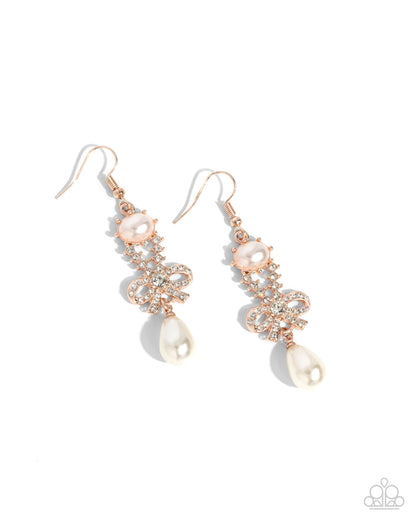 Alluring Advocate - rose gold - Paparazzi earrings