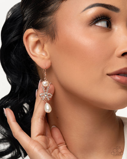 Alluring Advocate - rose gold - Paparazzi earrings