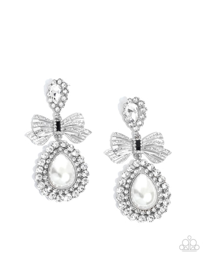 Alluring Aesthetic - white - Paparazzi earrings