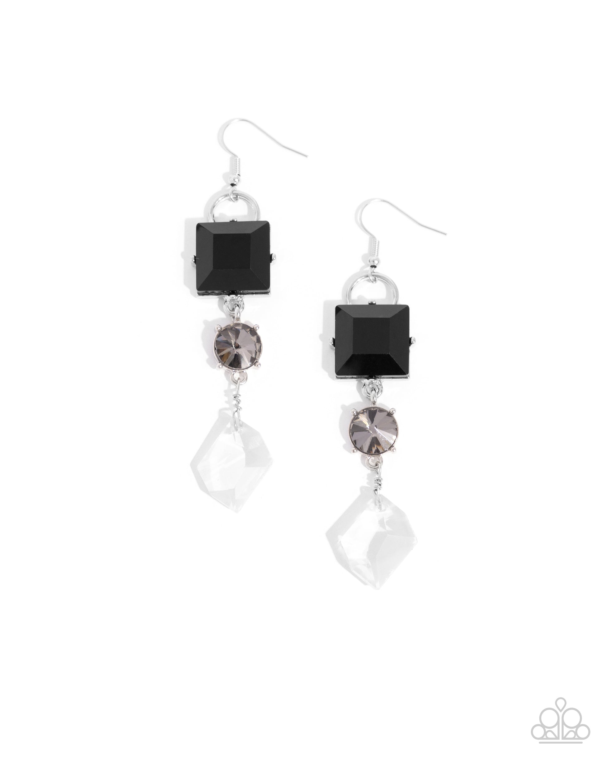 Alluring Assertion - black - Paparazzi earrings