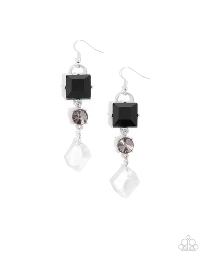 Alluring Assertion - black - Paparazzi earrings