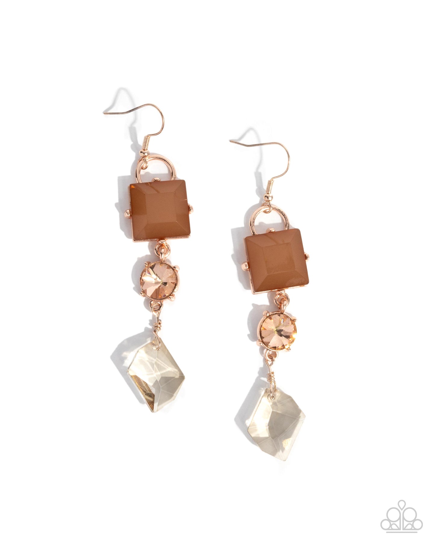Alluring Assertion - rose gold - Paparazzi earrings