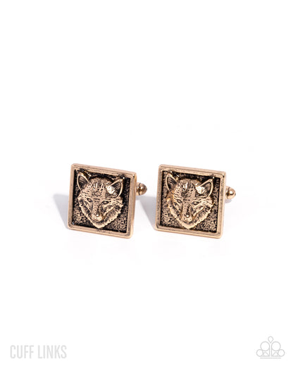Alpha of the Pack - gold - Paparazzi MENS cufflinks