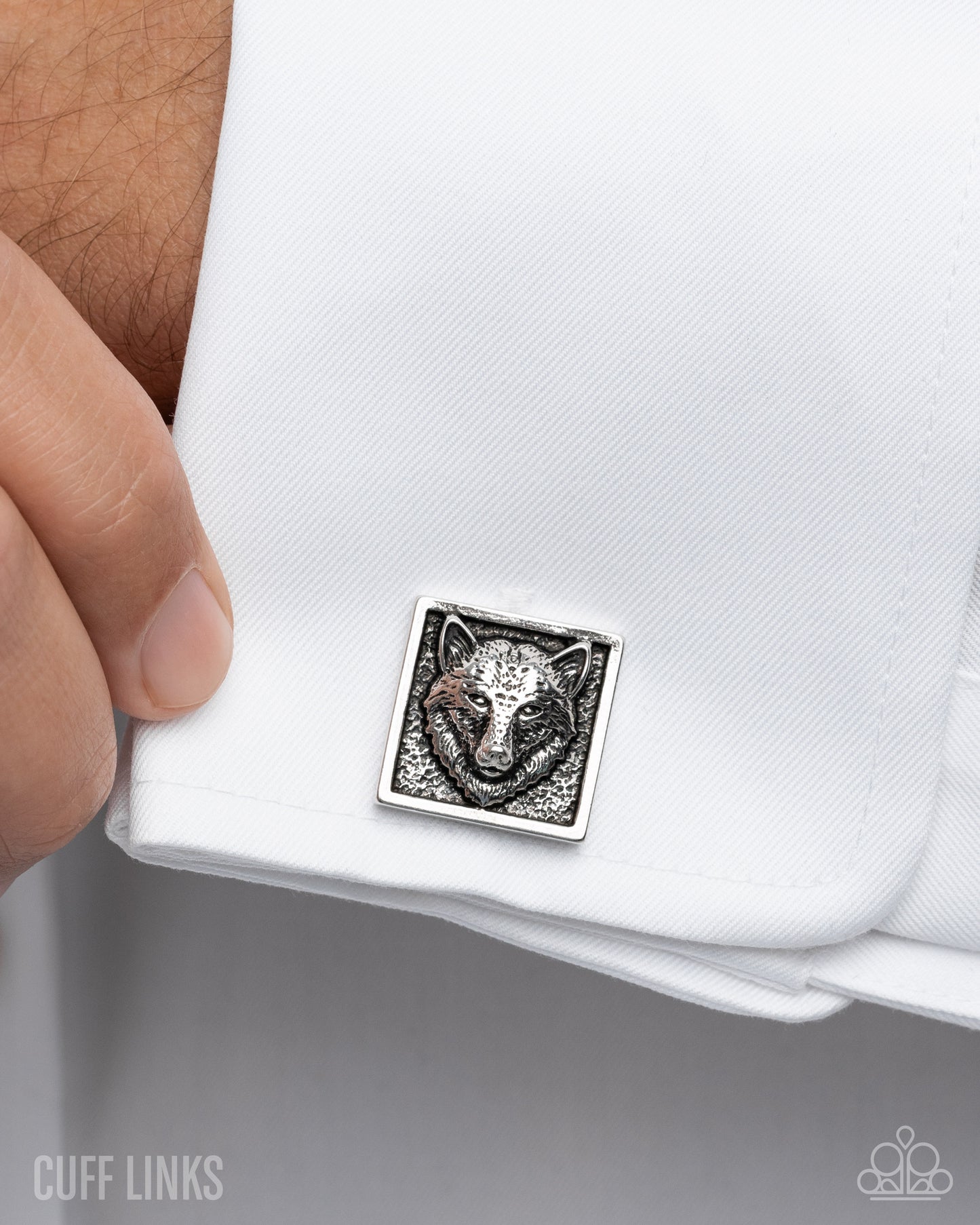 Alpha of the Pack - silver - Paparazzi MENS cufflink