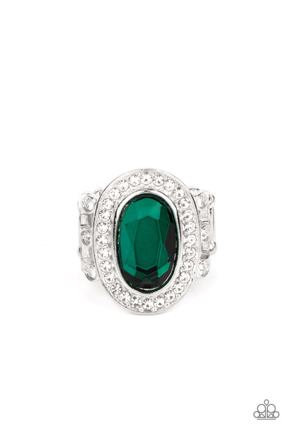 Always OVAL-achieving - green - Paparazzi ring