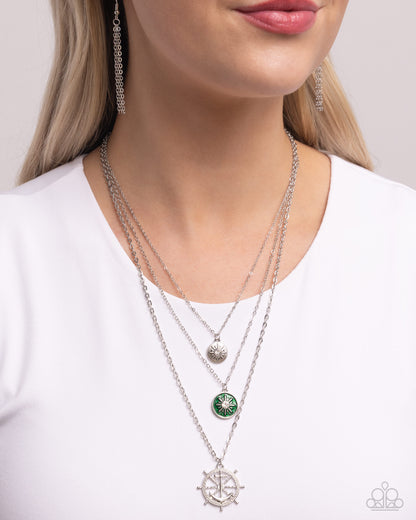 Anchor Arrangement - green - Paparazzi necklace