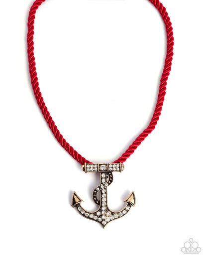 Anchored Allure - red - Paparazzi necklace