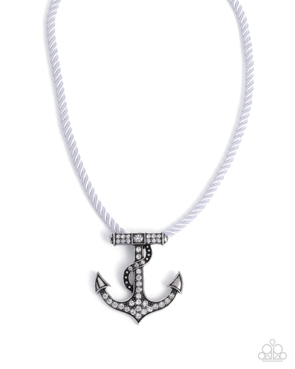 Anchored Allure - white - Paparazzi necklace