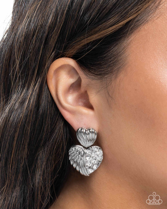 Angelic Adornment - white - Paparazzi earrings