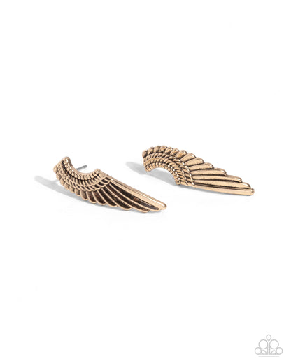 Angelic Altitude - gold - Paparazzi earrings