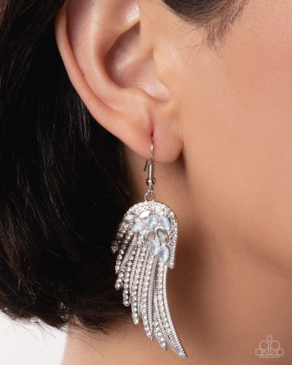 Angelic Angles - white - Paparazzi earrings