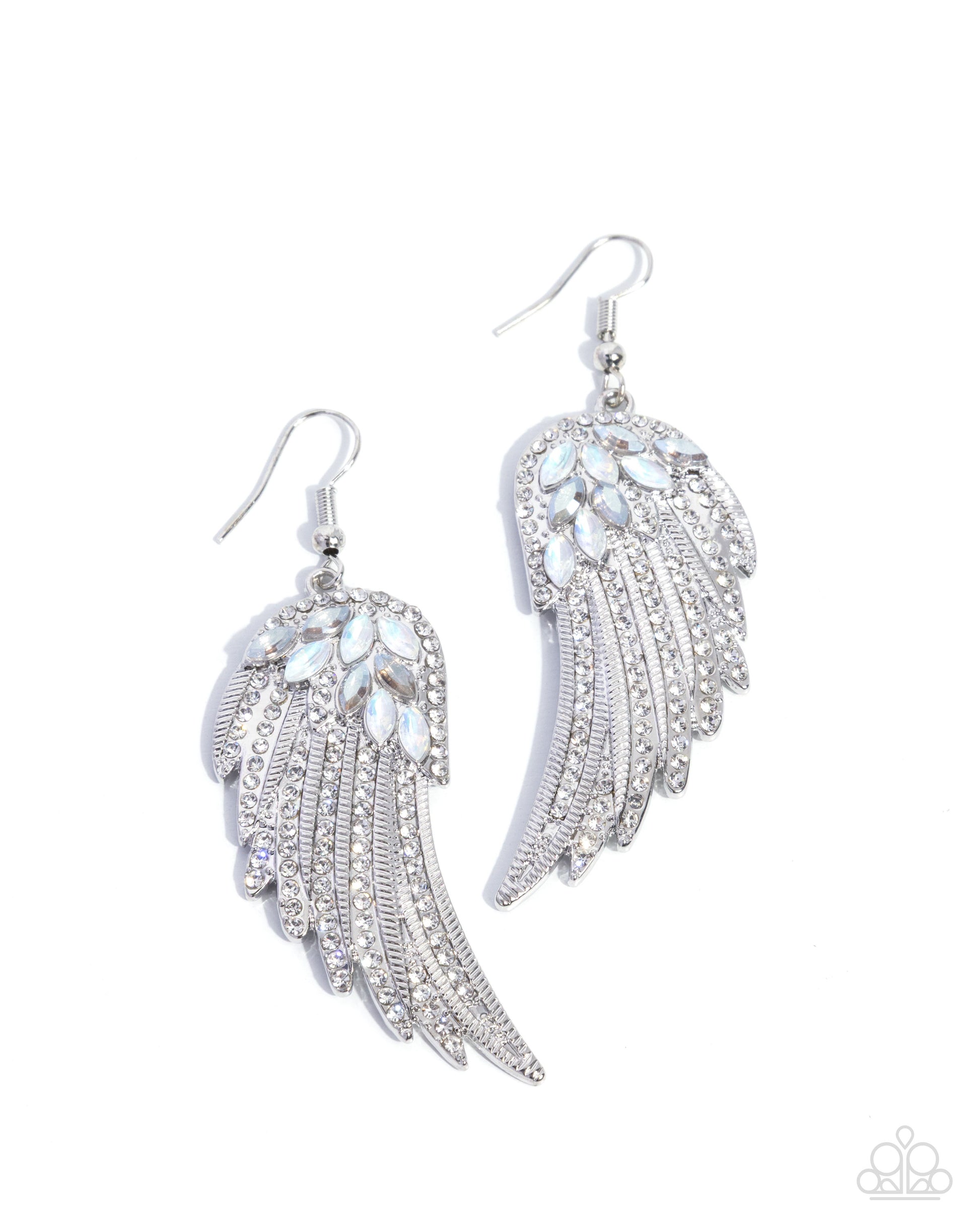 Angelic Angles - white - Paparazzi earrings
