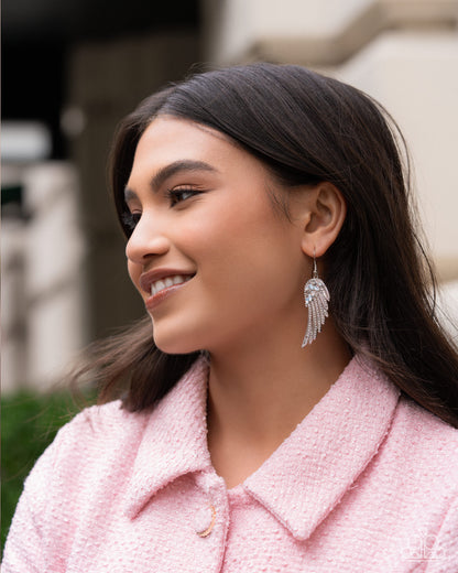 Angelic Angles - white - Paparazzi earrings