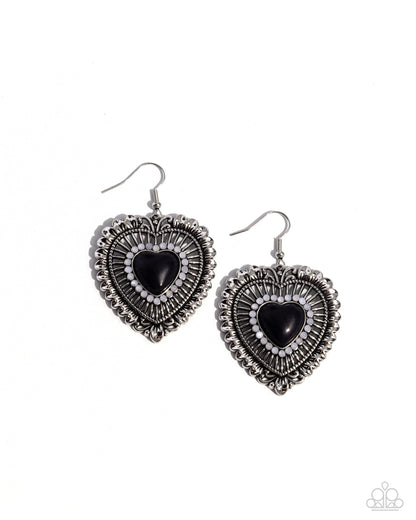 Antiqued Advocate - black - Paparazzi earrings