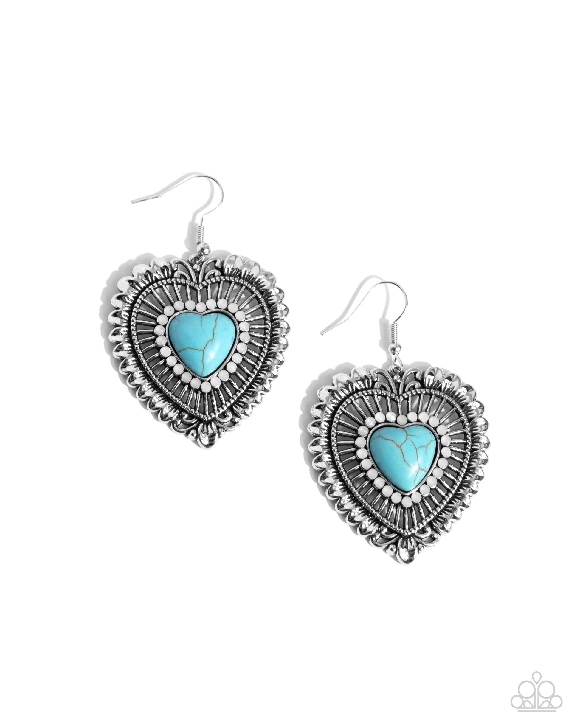 Antiqued Advocate - blue - Paparazzi earrings