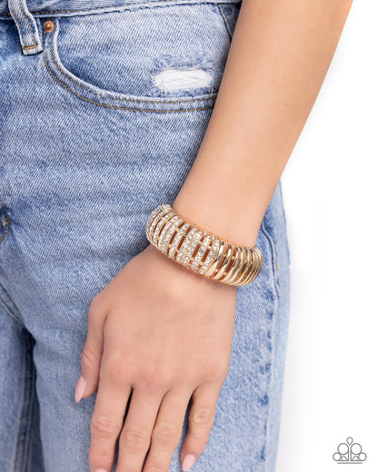 Appealing A-Lister - gold - Paparazzi bracelet