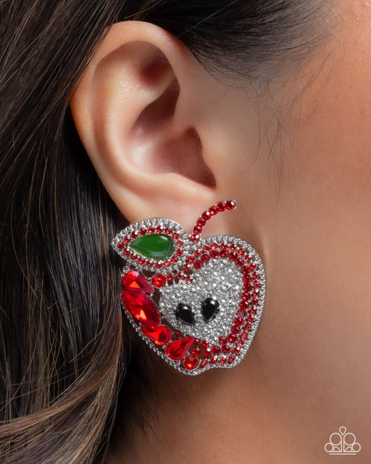 Apple for the Teacher - red - Paparazzi earrings
