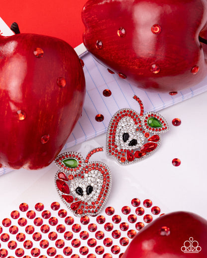 Apple for the Teacher - red - Paparazzi earrings