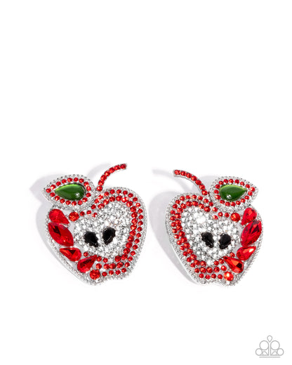 Apple for the Teacher - red - Paparazzi earrings