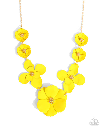 Arranged Aria - yellow - Paparazzi necklace