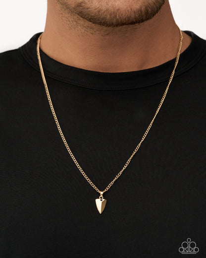 Arrowhead Acclaim - gold - Paparazzi MENS necklace