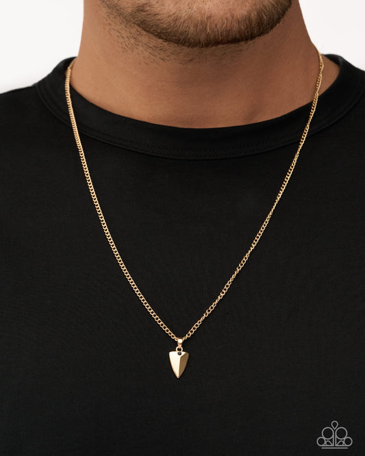 Arrowhead Acclaim - gold - Paparazzi MENS necklace