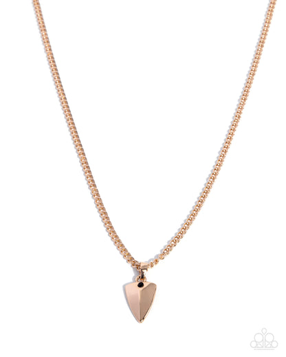 Arrowhead Acclaim - gold - Paparazzi MENS necklace
