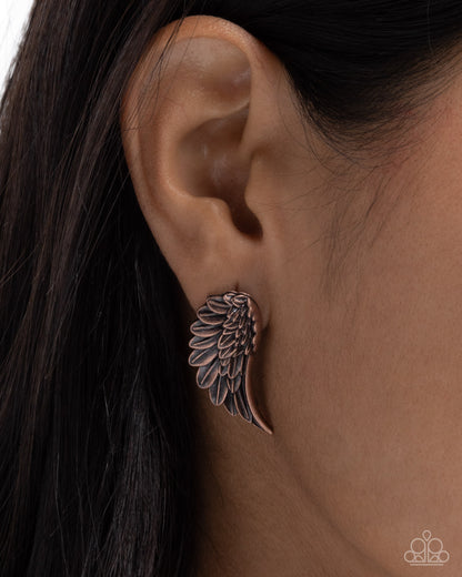 Articulate Angel - copper - Paparazzi earrings