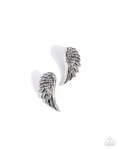 Articulate Angel - silver - Paparazzi earrings
