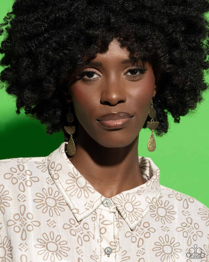 Artisanal Allure - brass - Paparazzi earrings