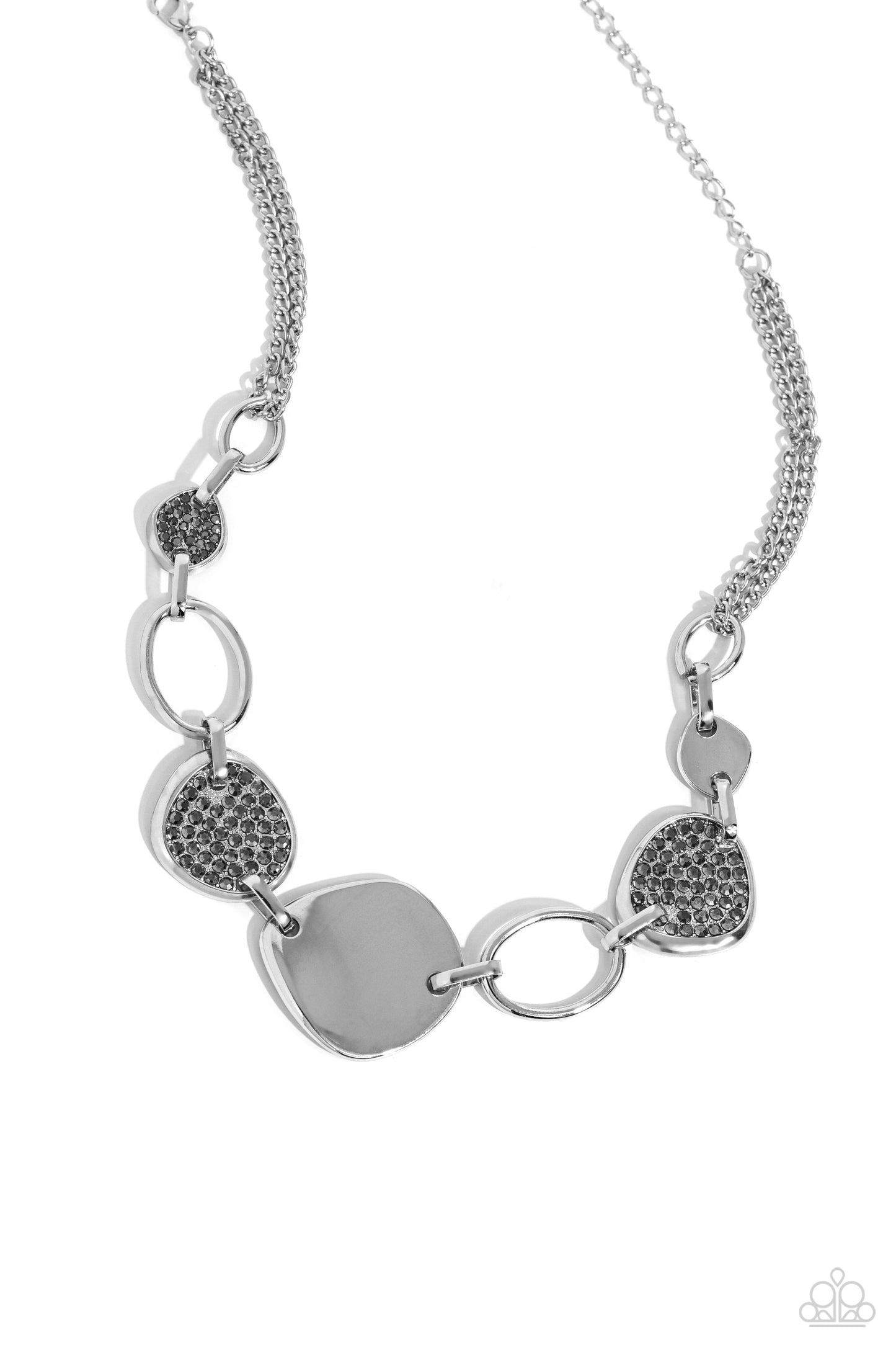 Asymmetrical Attention - silver - Paparazzi necklace