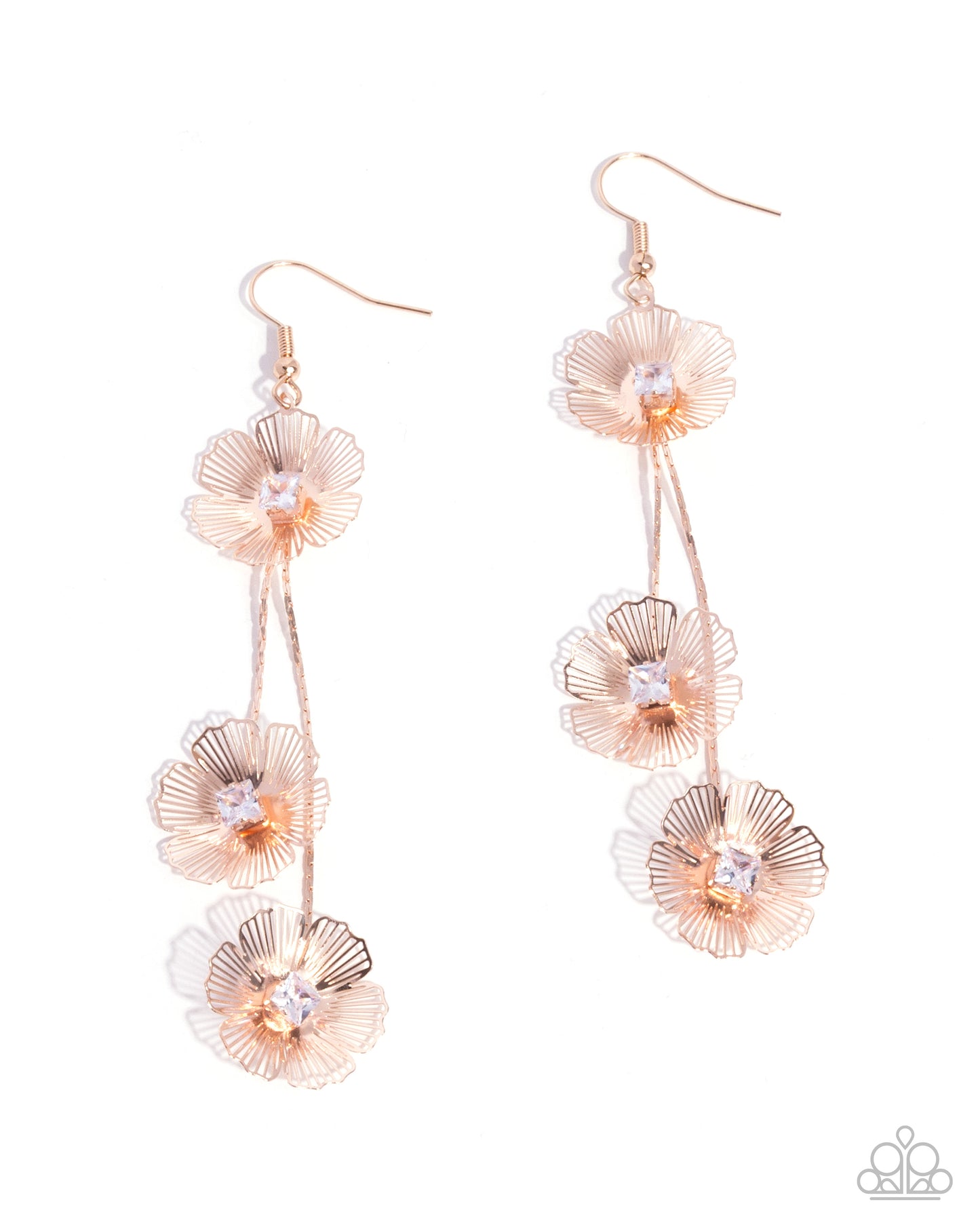 Audaciously Aerial - rose gold - Paparazzi earrings