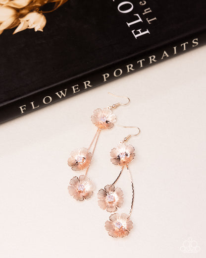 Audaciously Aerial - rose gold - Paparazzi earrings