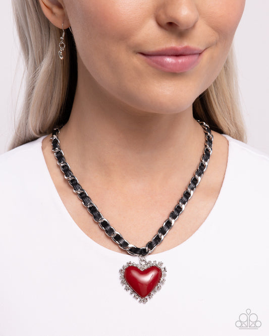 Austere Attraction - red - Paparazzi necklace