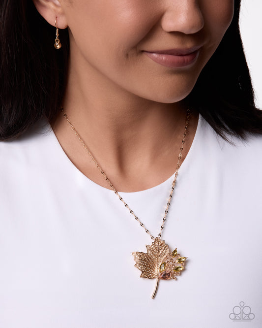 Autumnal Accuracy - gold - Paparazzi necklace