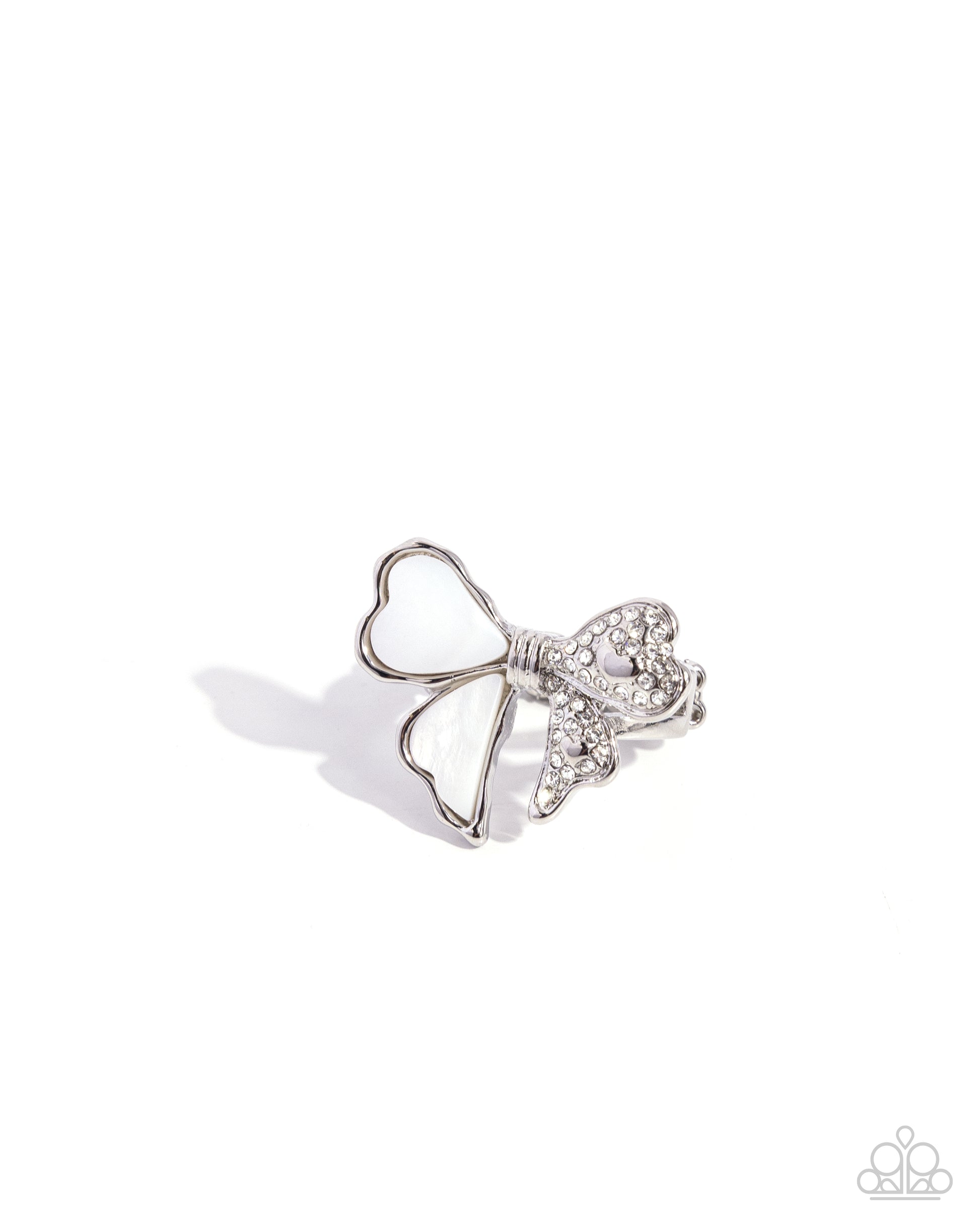 BOW-stopper - white - Paparazzi ring