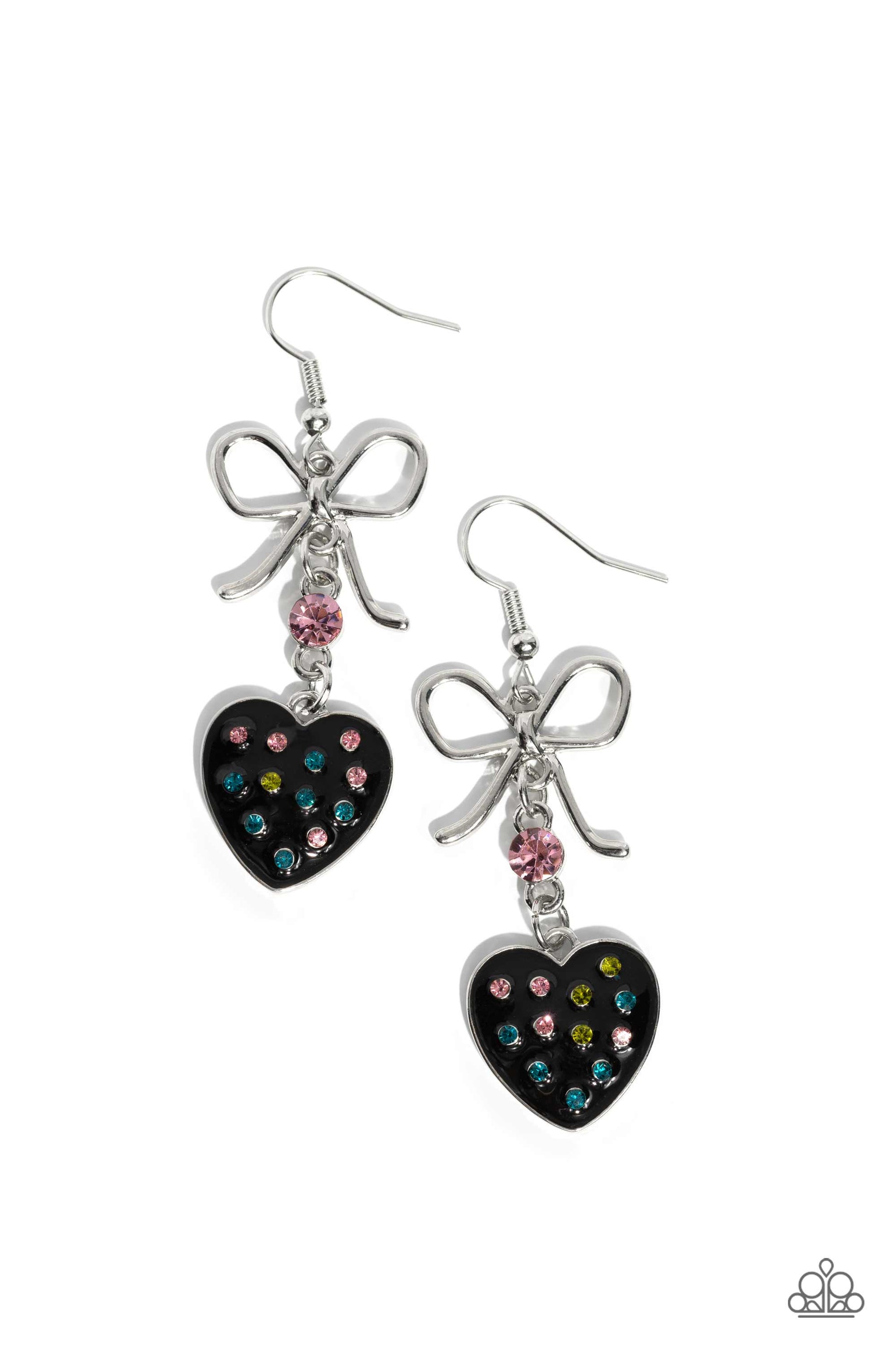 BOW Away Zone - black - Paparazzi earrings