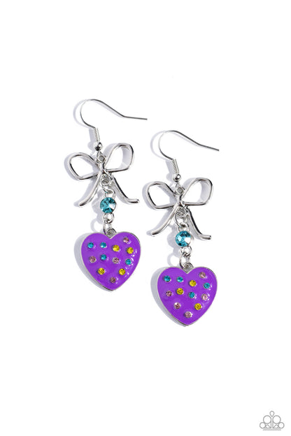 BOW Away Zone - purple - Paparazzi earrings