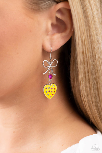 BOW Away Zone - yellow - Paparazzi earrings