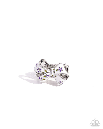 BOW Caution to the Wind - purple - Paparazzi ring