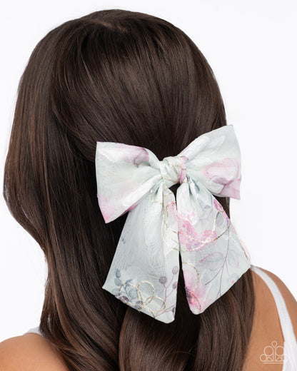 BOW Together - green - Paparazzi hair clip
