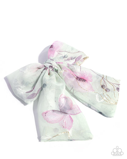 BOW Together - green - Paparazzi hair clip