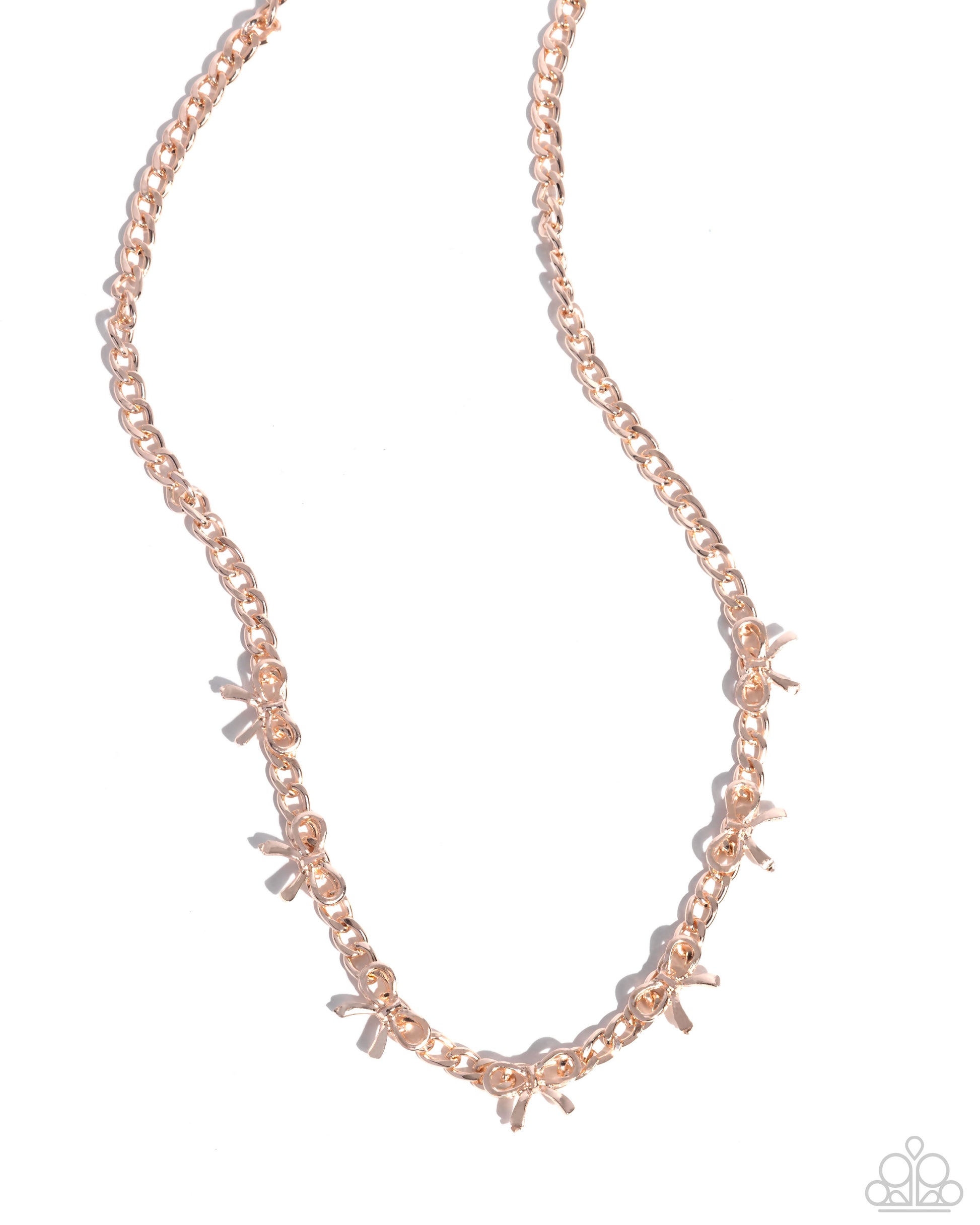 BOW the Knee - rose gold - Paparazzi necklace