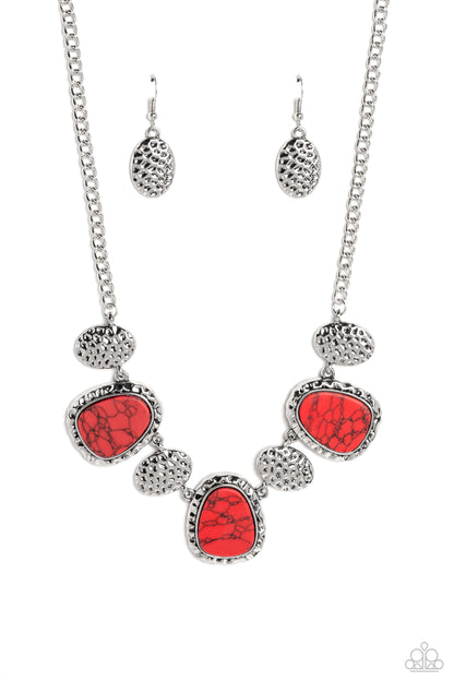 Badlands Border - red - Paparazzi necklace