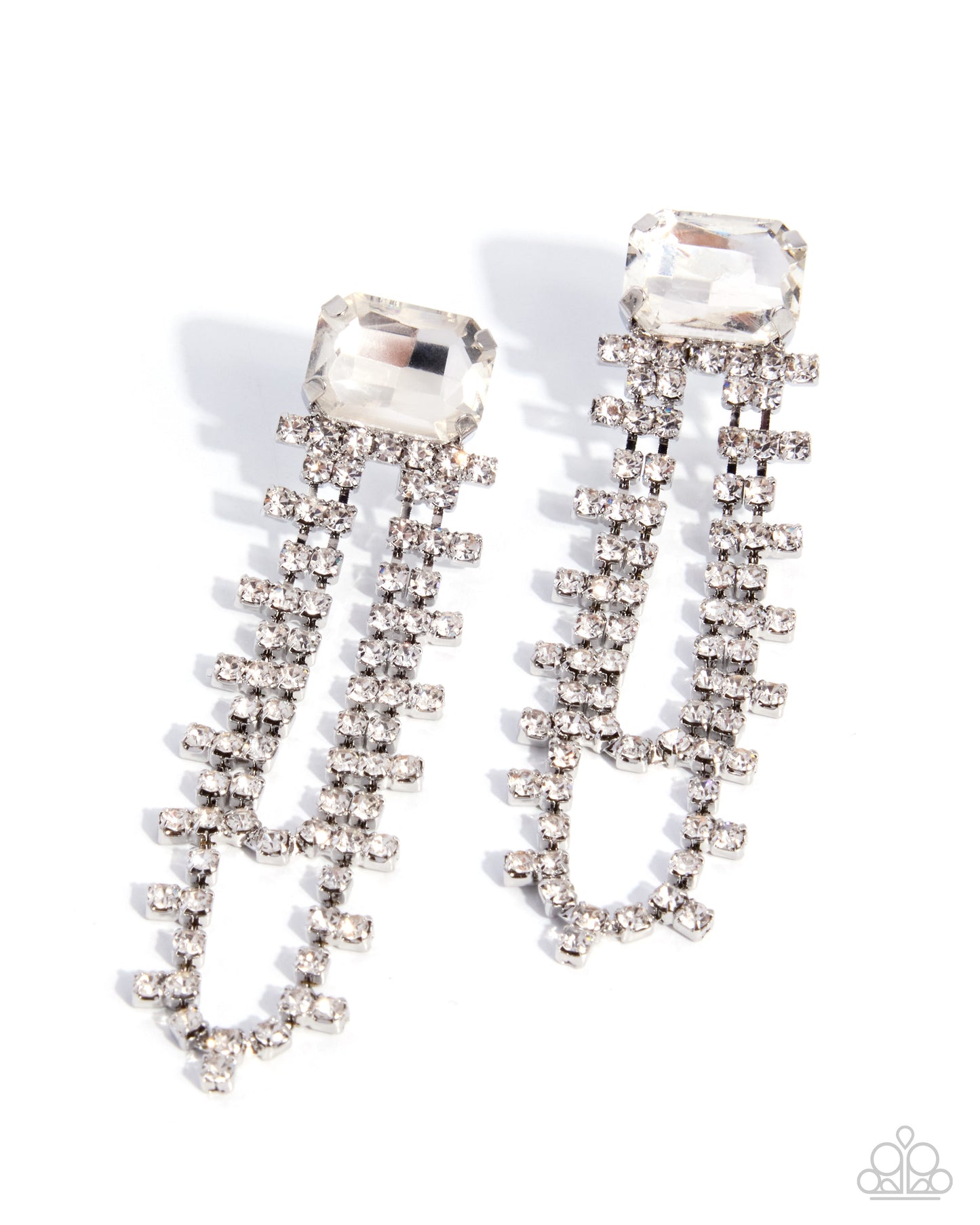 Balanced Birthright - white - Paparazzi earrings