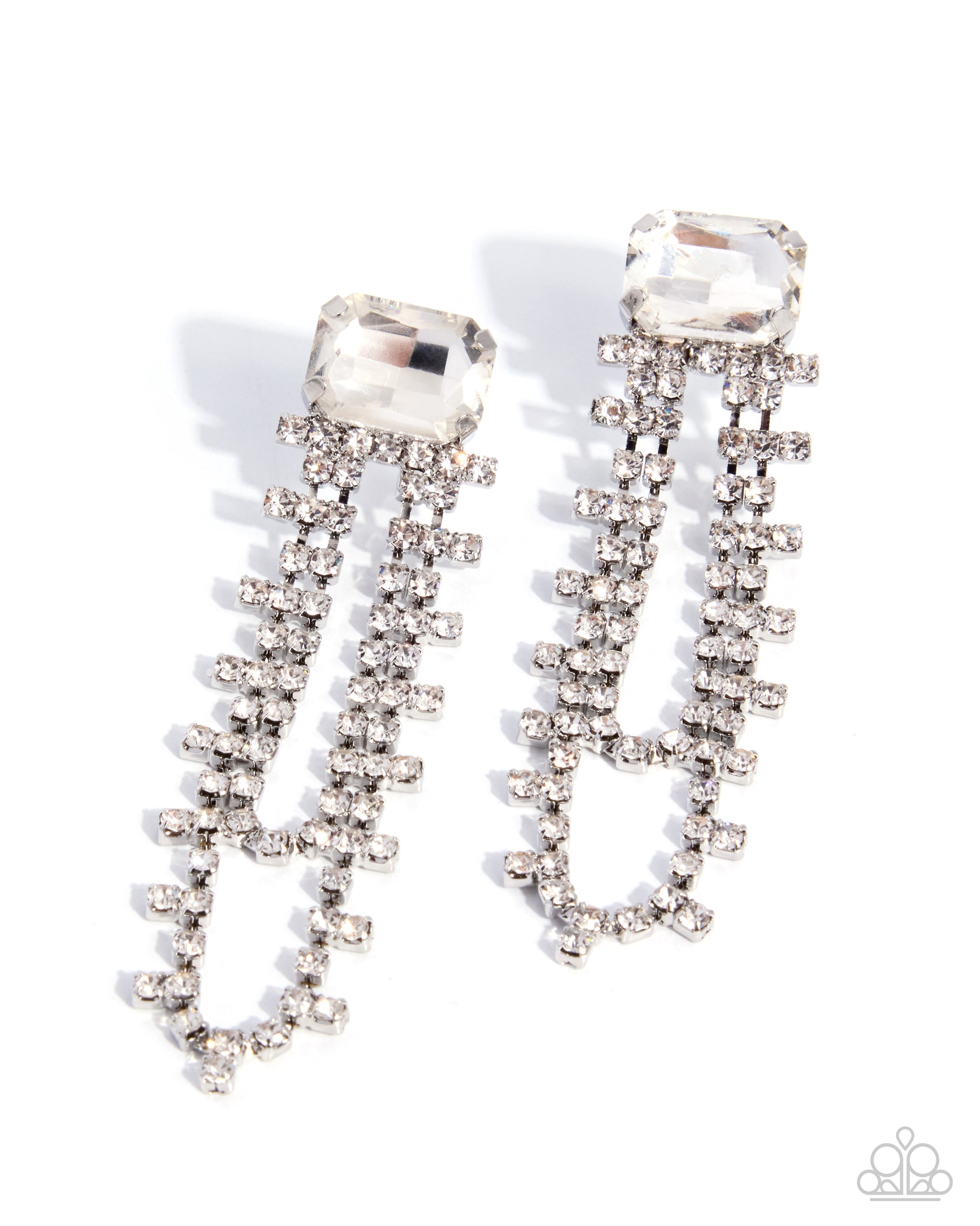 Balanced Birthright - white - Paparazzi earrings