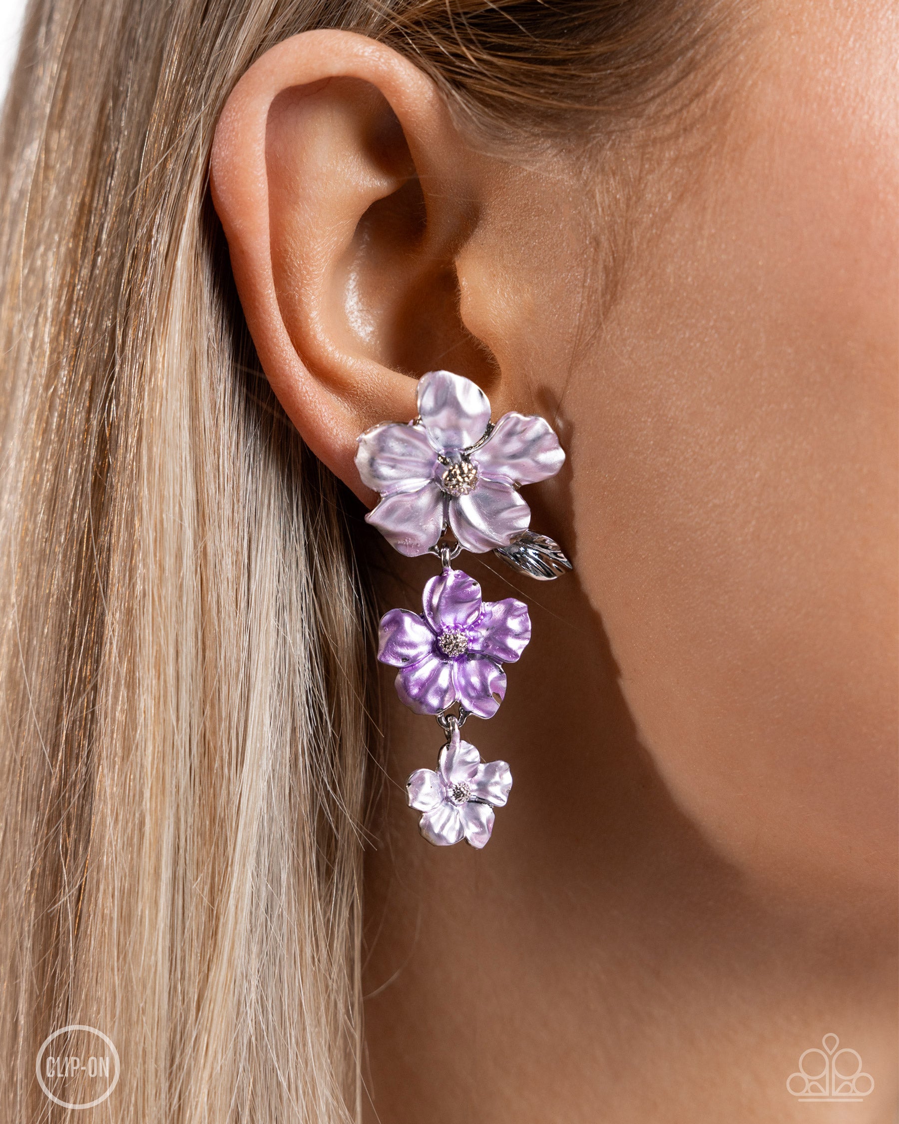 Balanced Bouquet - purple - Paparazzi CLIP ON earrings