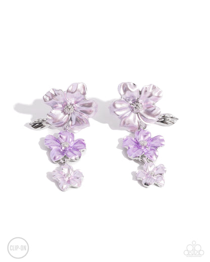 Balanced Bouquet - purple - Paparazzi CLIP ON earrings