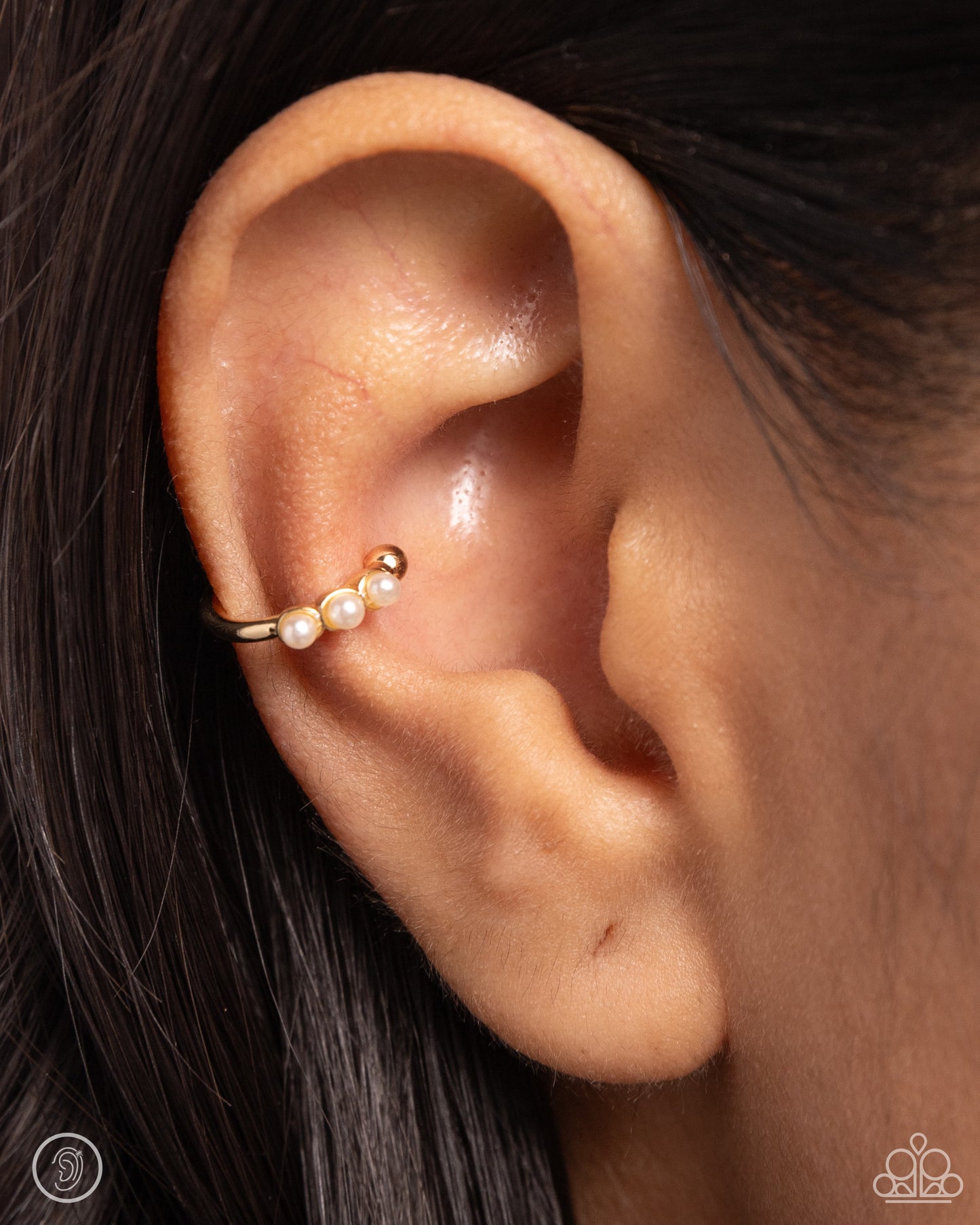 Ballerina Backdrop - gold - Paparazzi ear cuff