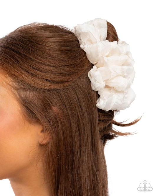 Ballroom Bunch - white - Paparazzi hair clip